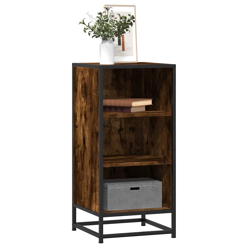 Buffet chêne fumé 35,5x35x76 cm bois d'ingénierie et métal - XIOS