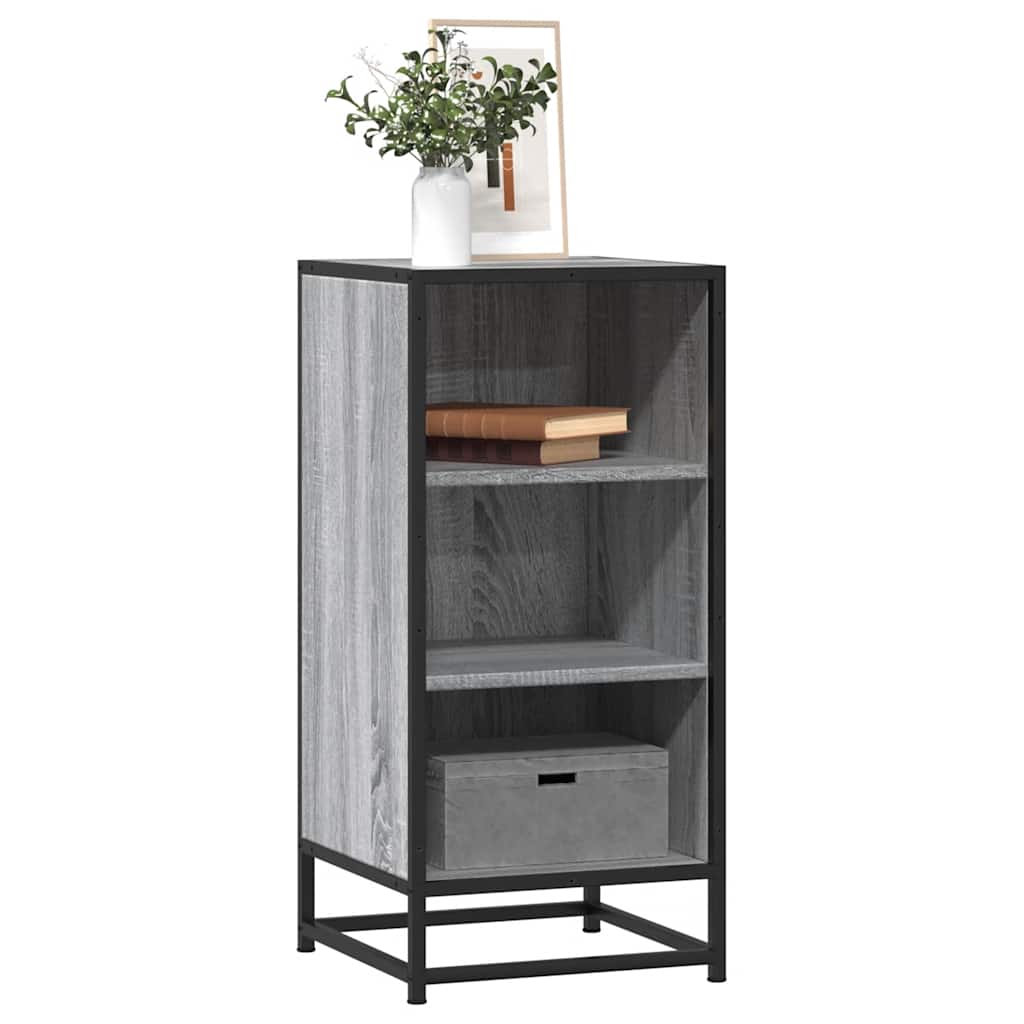 Buffet sonoma gris 35,5x35x76 cm bois d'ingénierie et métal - XIOS