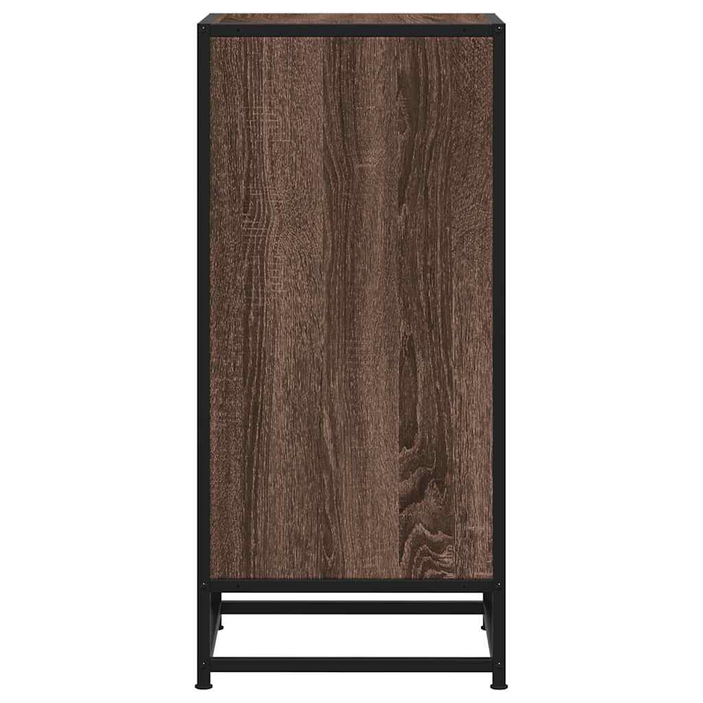 Buffet chêne marron 35,5x35x76 cm bois d'ingénierie et métal - XIOS