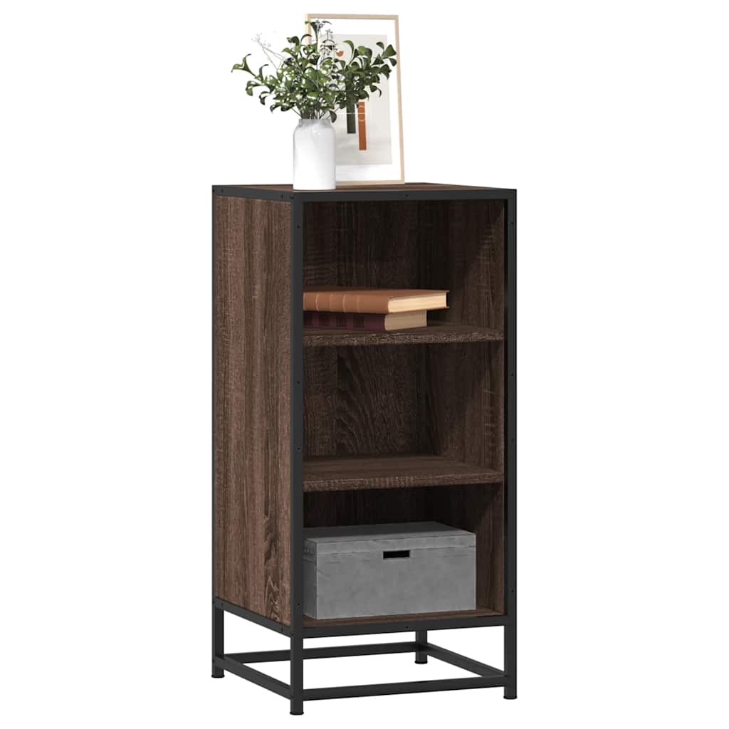 Buffet chêne marron 35,5x35x76 cm bois d'ingénierie et métal - XIOS