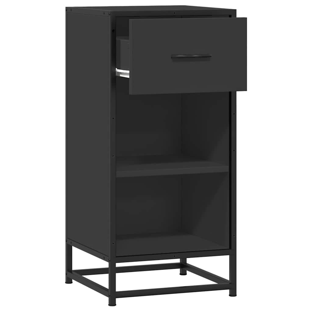 Buffet noir 35,5x35x76 cm bois d'ingénierie et métal - XIOS