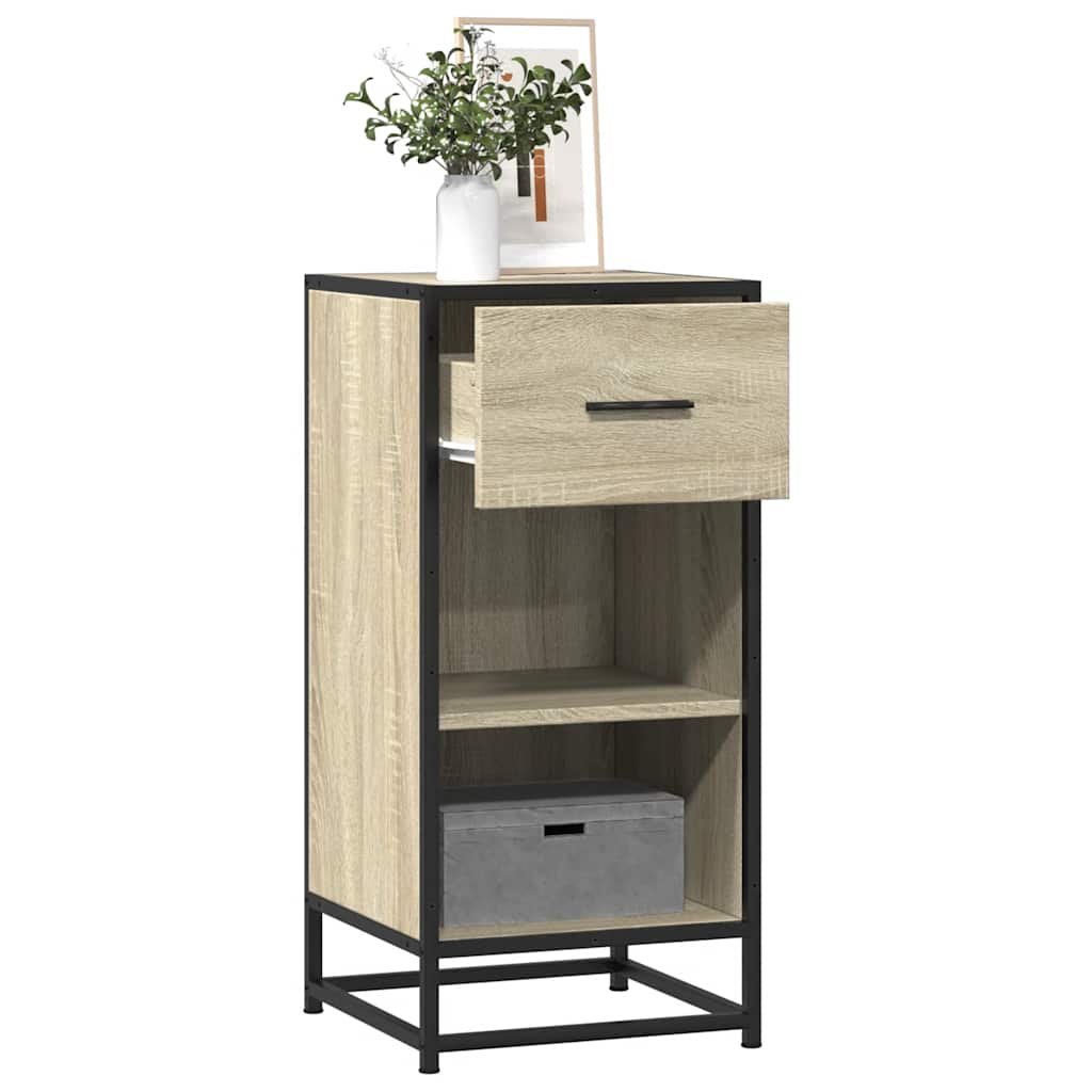 Buffet chêne sonoma 35,5x35x76 cm bois d'ingénierie et métal - XIOS