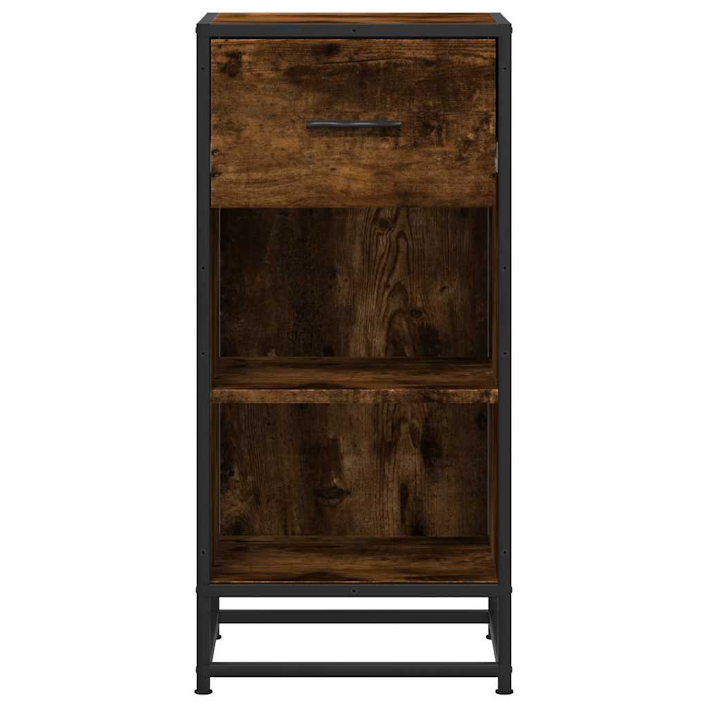 Buffet chêne fumé 35,5x35x76 cm bois d'ingénierie et métal - XIOS