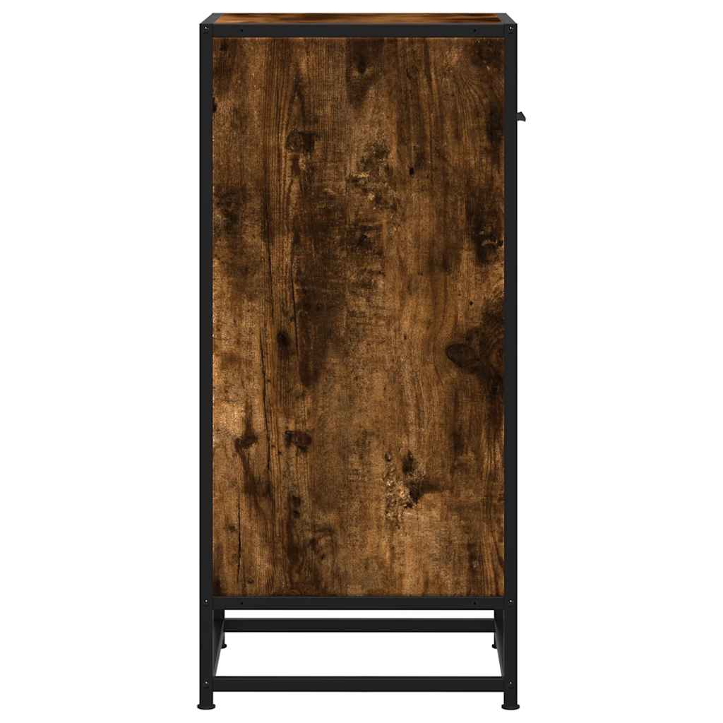 Buffet chêne fumé 35,5x35x76 cm bois d'ingénierie et métal - XIOS