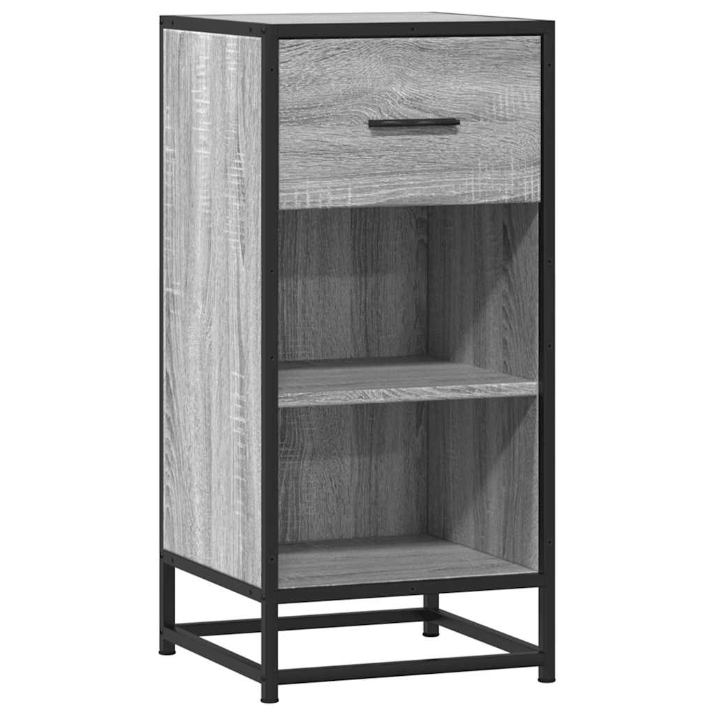 Buffet sonoma gris 35,5x35x76 cm bois d'ingénierie et métal - XIOS