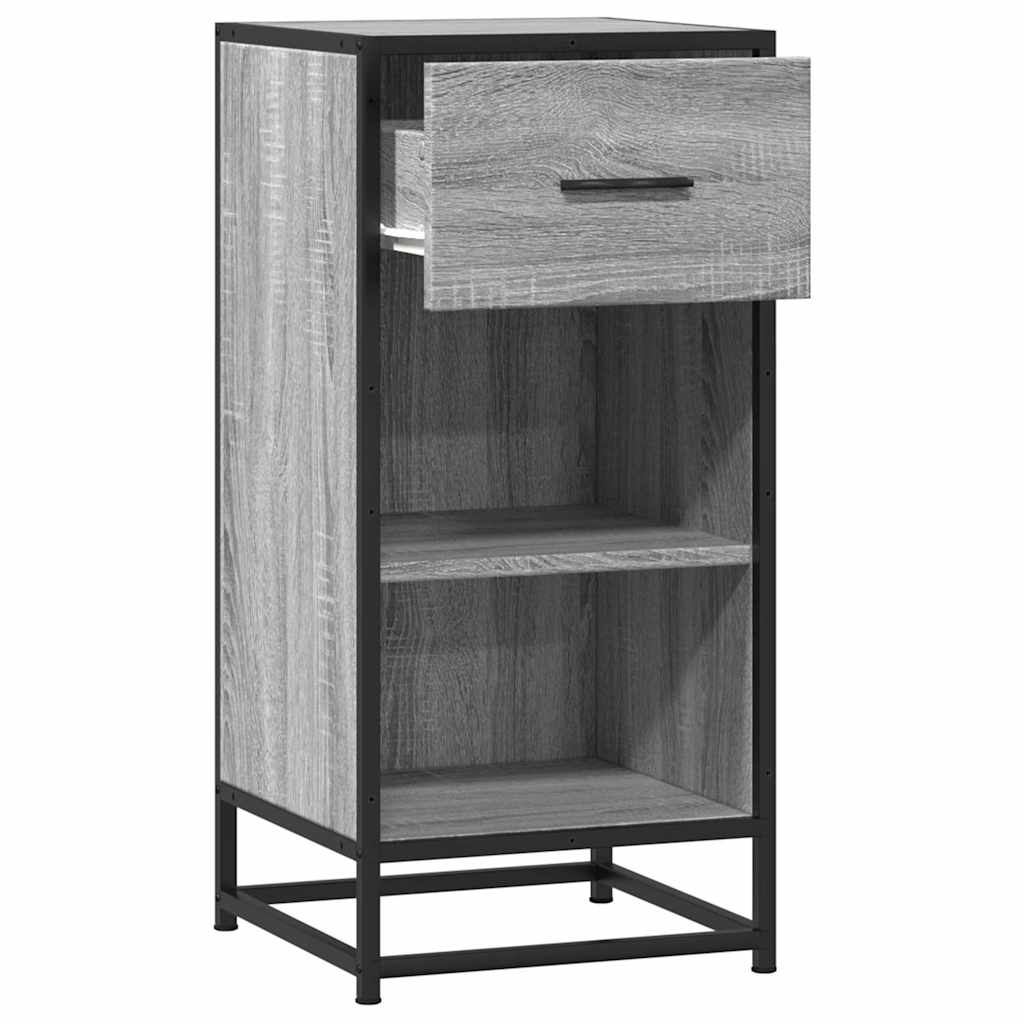 Buffet sonoma gris 35,5x35x76 cm bois d'ingénierie et métal - XIOS