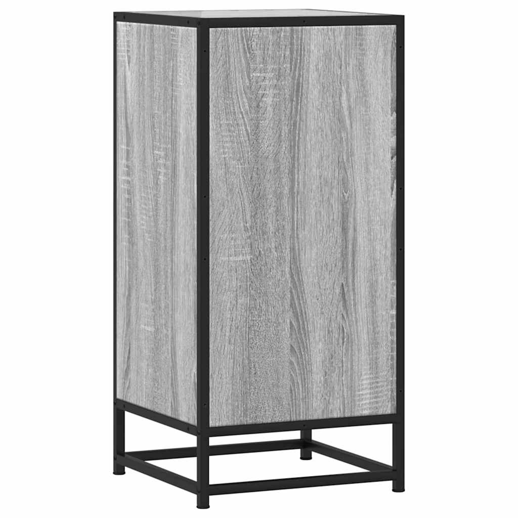 Buffet sonoma gris 35,5x35x76 cm bois d'ingénierie et métal - XIOS