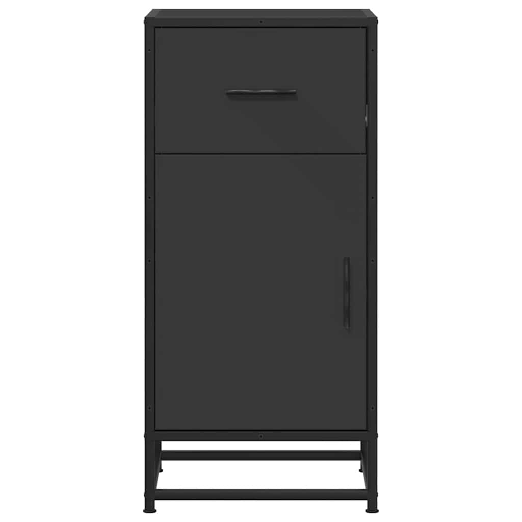 Buffet noir 35,5x35x76 cm bois d'ingénierie et métal - XIOS