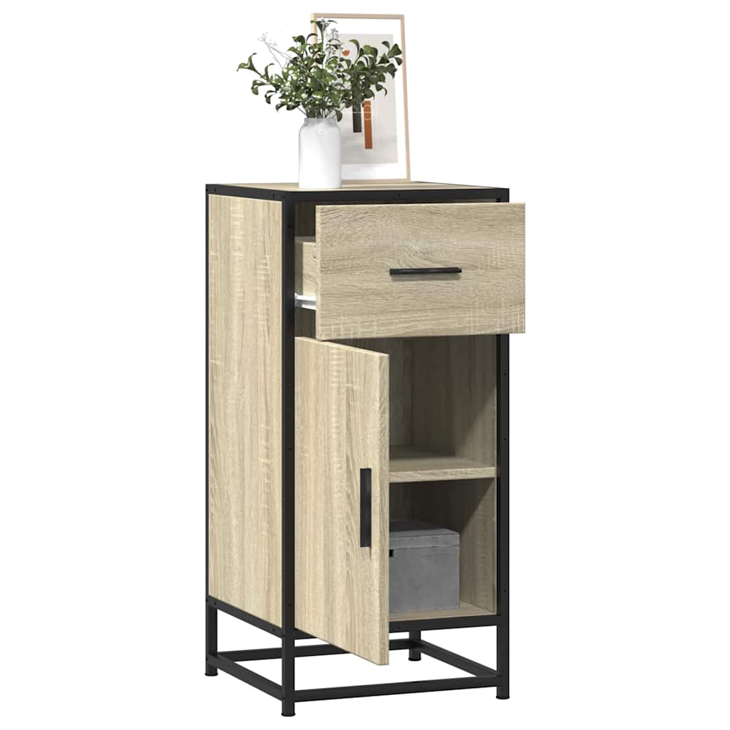 Buffet chêne sonoma 35,5x35x76 cm bois d'ingénierie et métal - XIOS