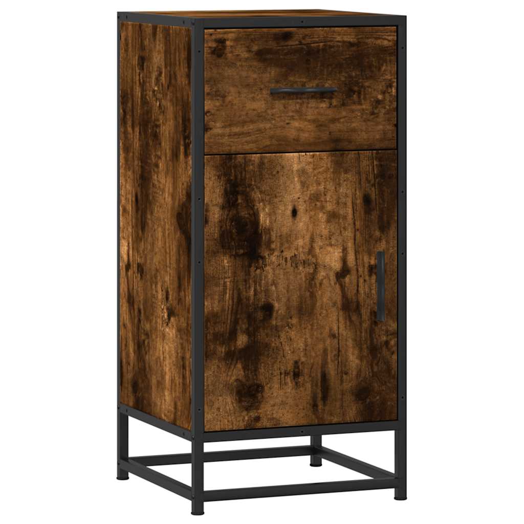 Buffet chêne fumé 35,5x35x76 cm bois d'ingénierie et métal - XIOS