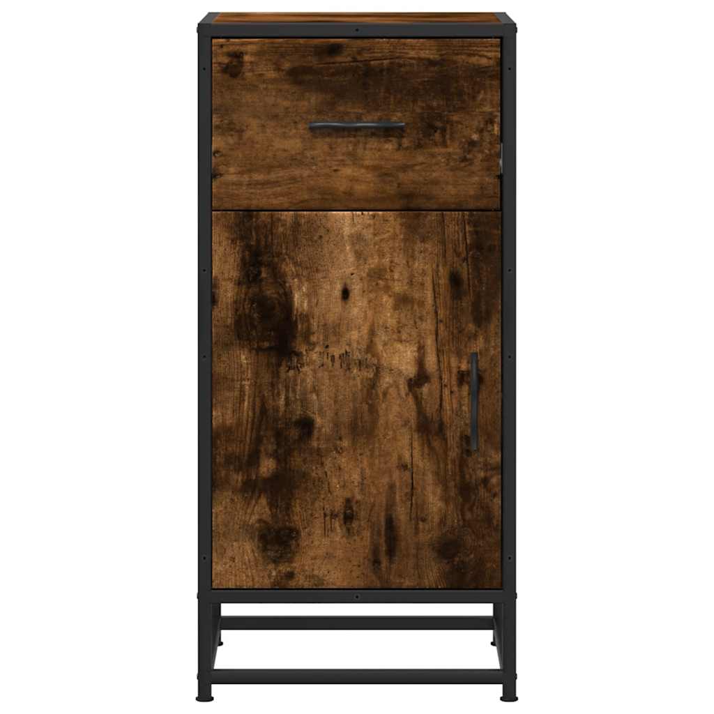 Buffet chêne fumé 35,5x35x76 cm bois d'ingénierie et métal - XIOS