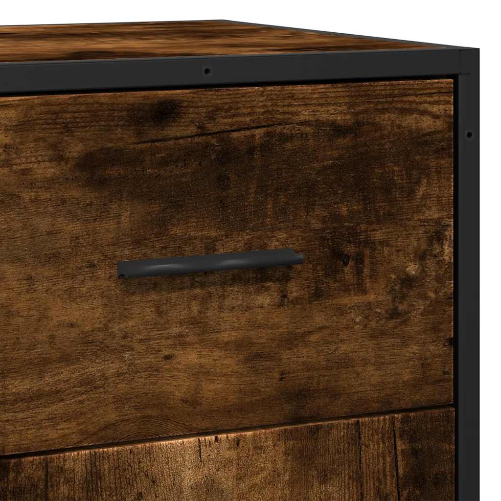Buffet chêne fumé 35,5x35x76 cm bois d'ingénierie et métal - XIOS