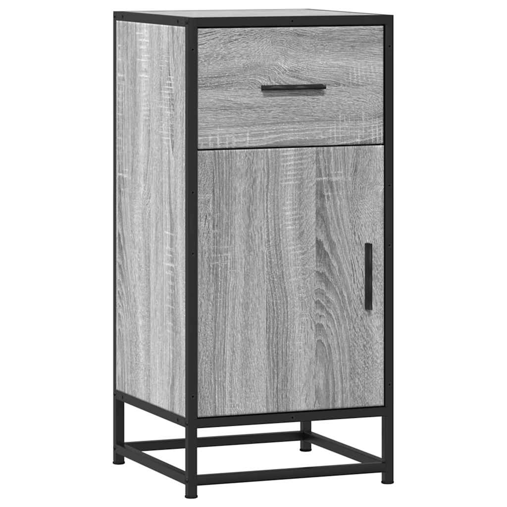 Buffet sonoma gris 35,5x35x76 cm bois d'ingénierie et métal - XIOS