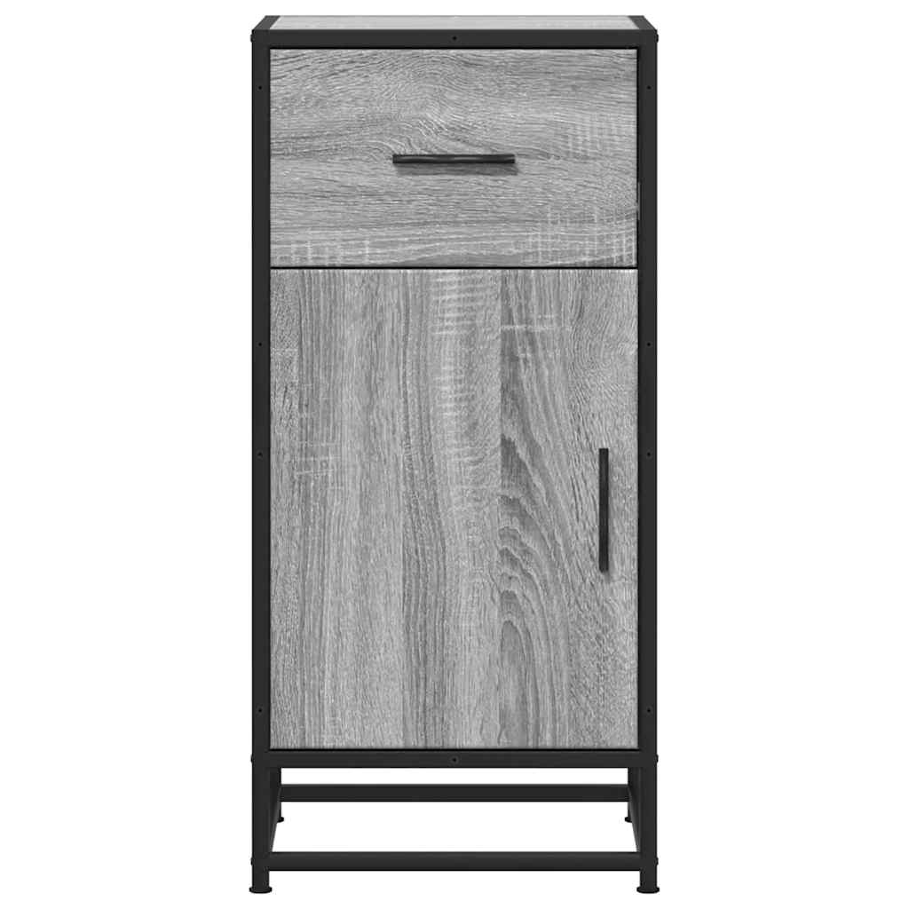 Buffet sonoma gris 35,5x35x76 cm bois d'ingénierie et métal - XIOS