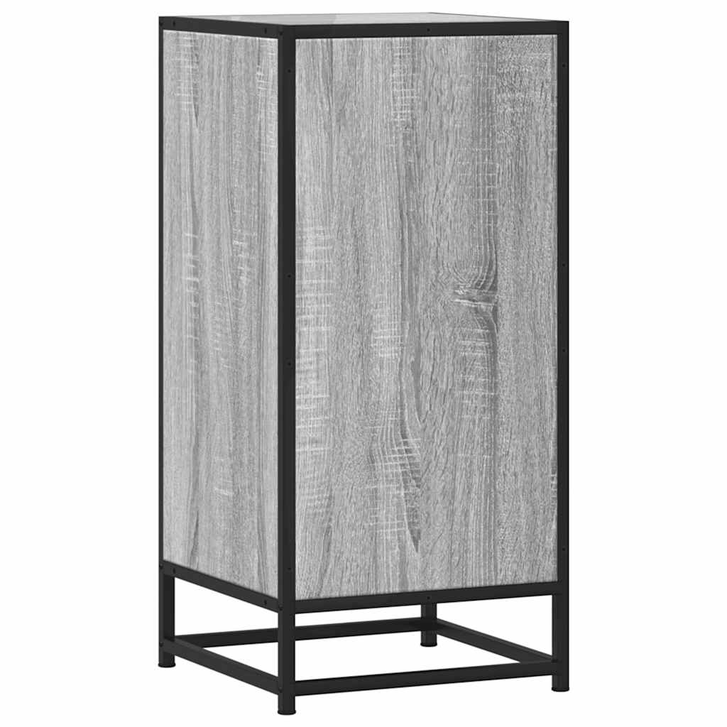 Buffet sonoma gris 35,5x35x76 cm bois d'ingénierie et métal - XIOS
