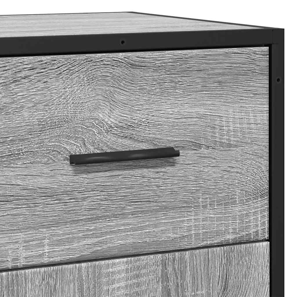 Buffet sonoma gris 35,5x35x76 cm bois d'ingénierie et métal - XIOS