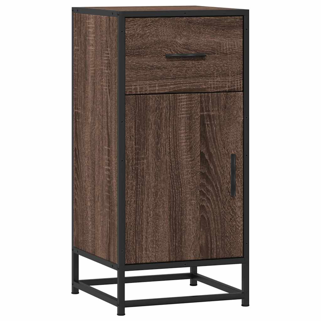 Buffet chêne marron 35,5x35x76 cm bois d'ingénierie et métal - XIOS