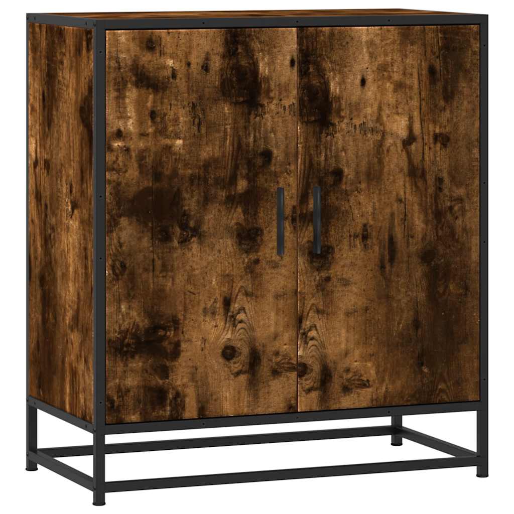 Buffet chêne fumé 68x35x76 cm bois d'ingénierie et métal - XIOS