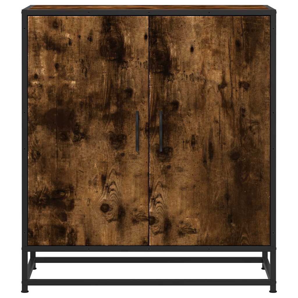 Buffet chêne fumé 68x35x76 cm bois d'ingénierie et métal - XIOS
