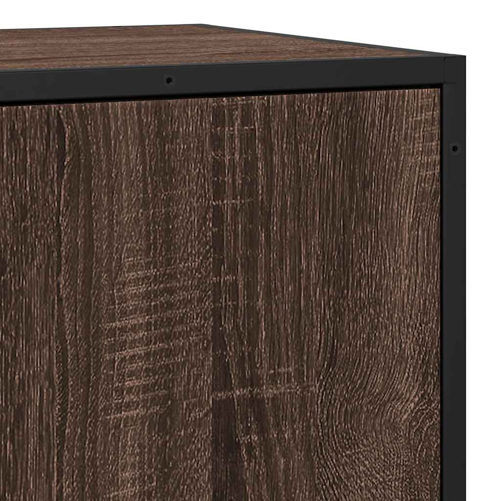 Buffet chêne marron 68x35x76 cm bois d'ingénierie et métal - XIOS