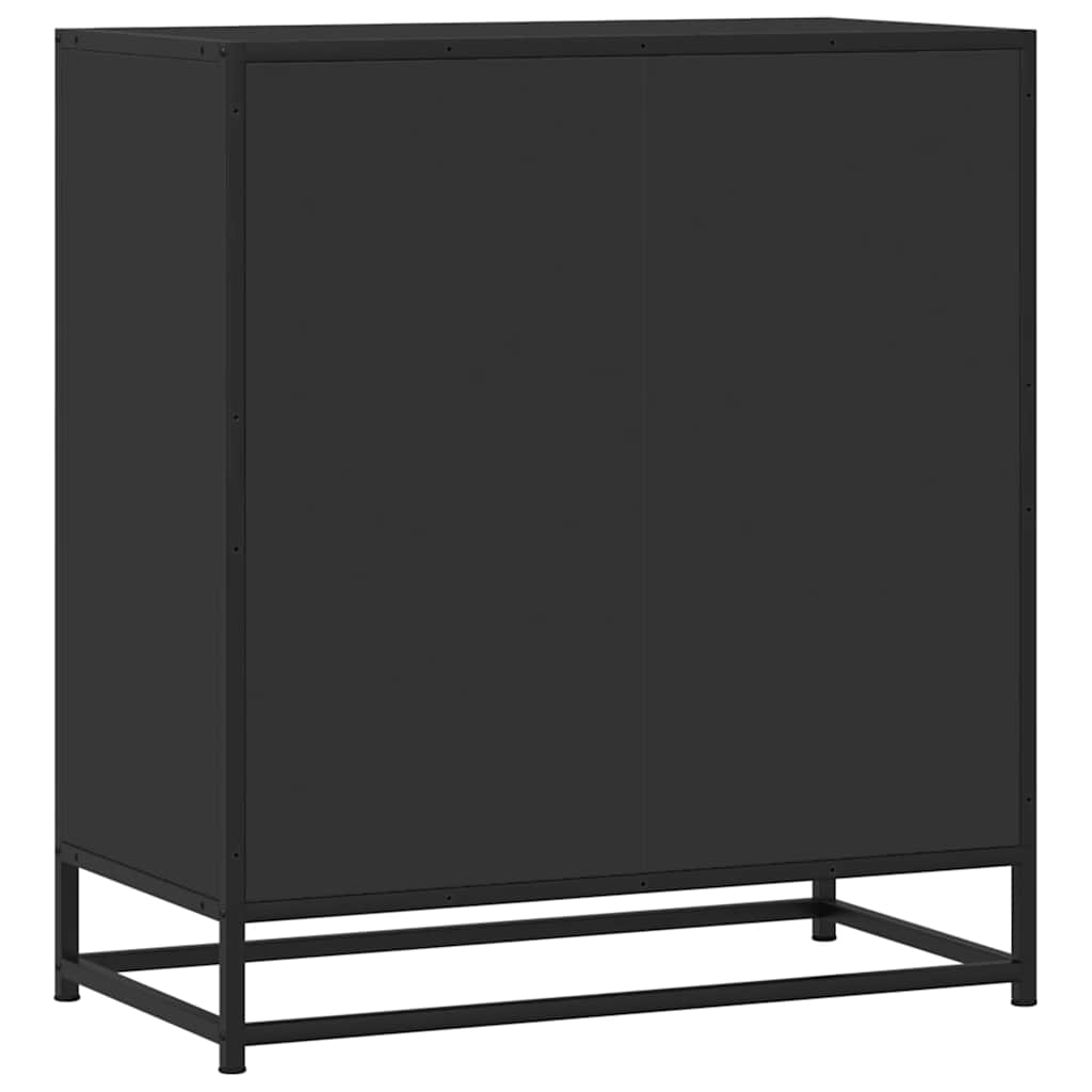 Buffet noir 68x35x76 cm bois d'ingénierie et métal - XIOS
