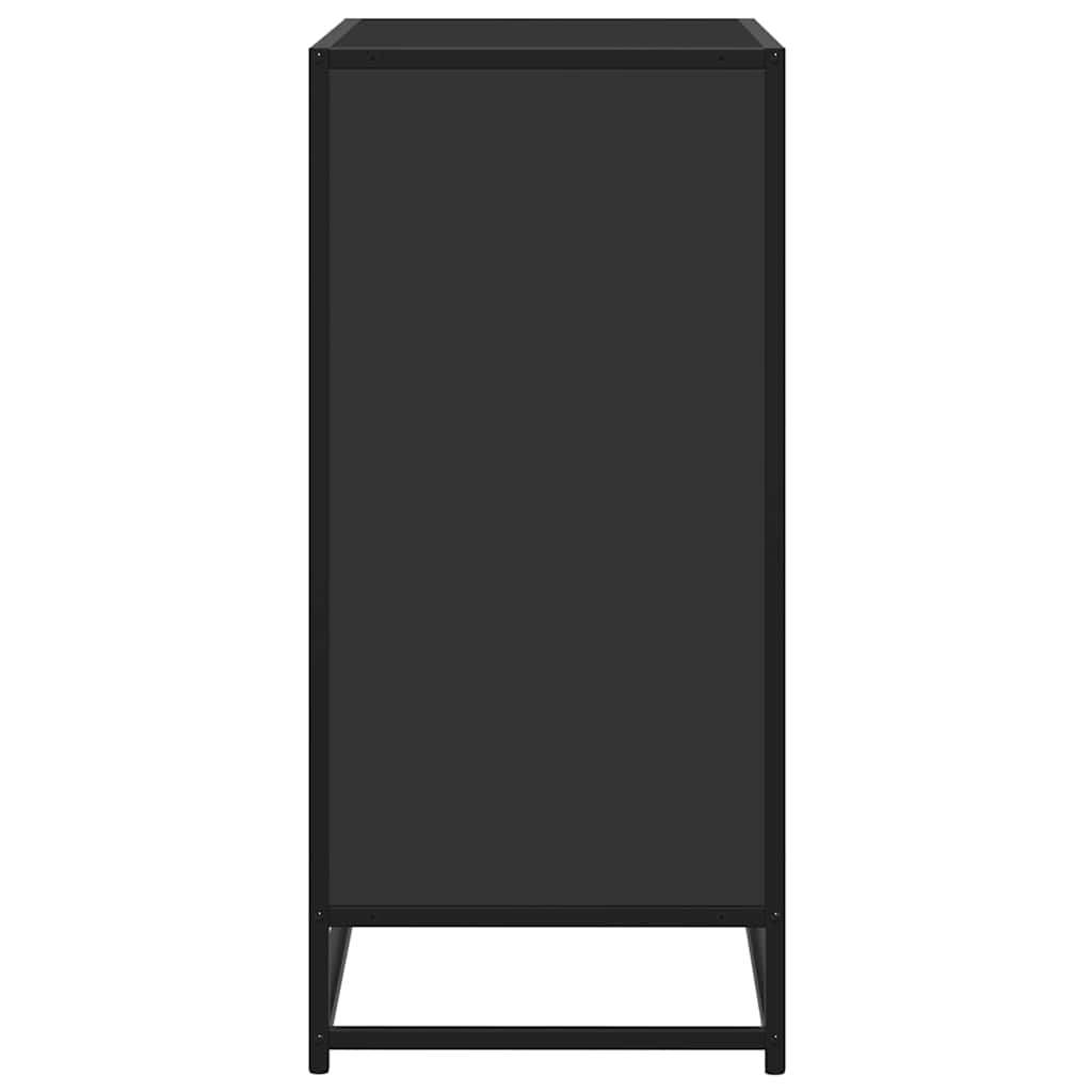 Buffet noir 68x35x76 cm bois d'ingénierie et métal - XIOS