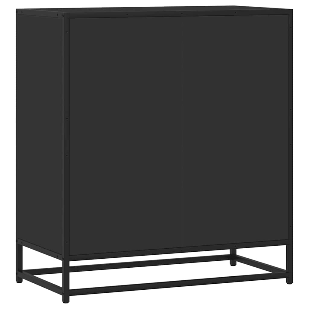 Buffet noir 68x35x76 cm bois d'ingénierie et métal - XIOS