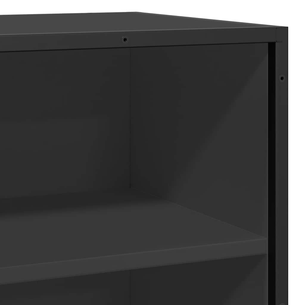 Buffet noir 68x35x76 cm bois d'ingénierie et métal - XIOS