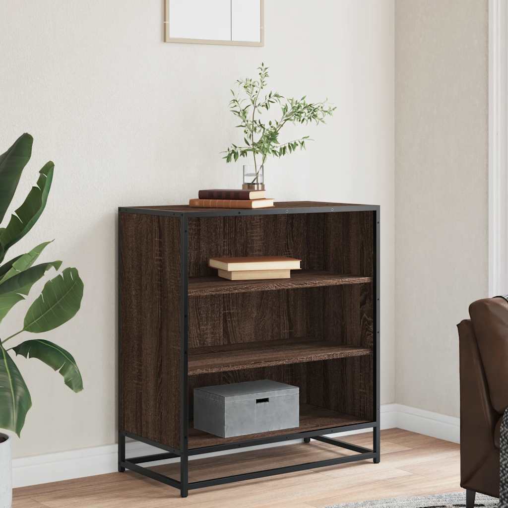 Buffet chêne marron 68x35x76 cm bois d'ingénierie et métal - XIOS