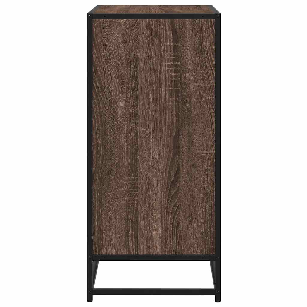 Buffet chêne marron 68x35x76 cm bois d'ingénierie et métal - XIOS