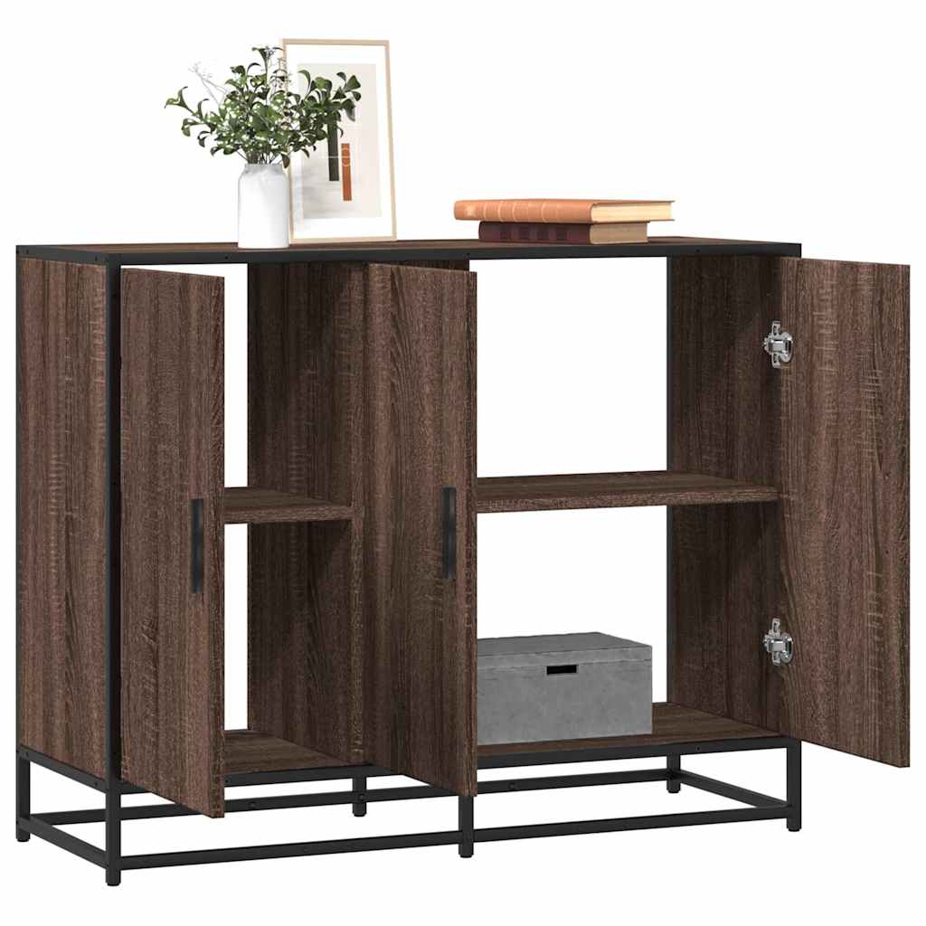 Buffet chêne marron 94x35x76 cm bois d'ingénierie - XIOS
