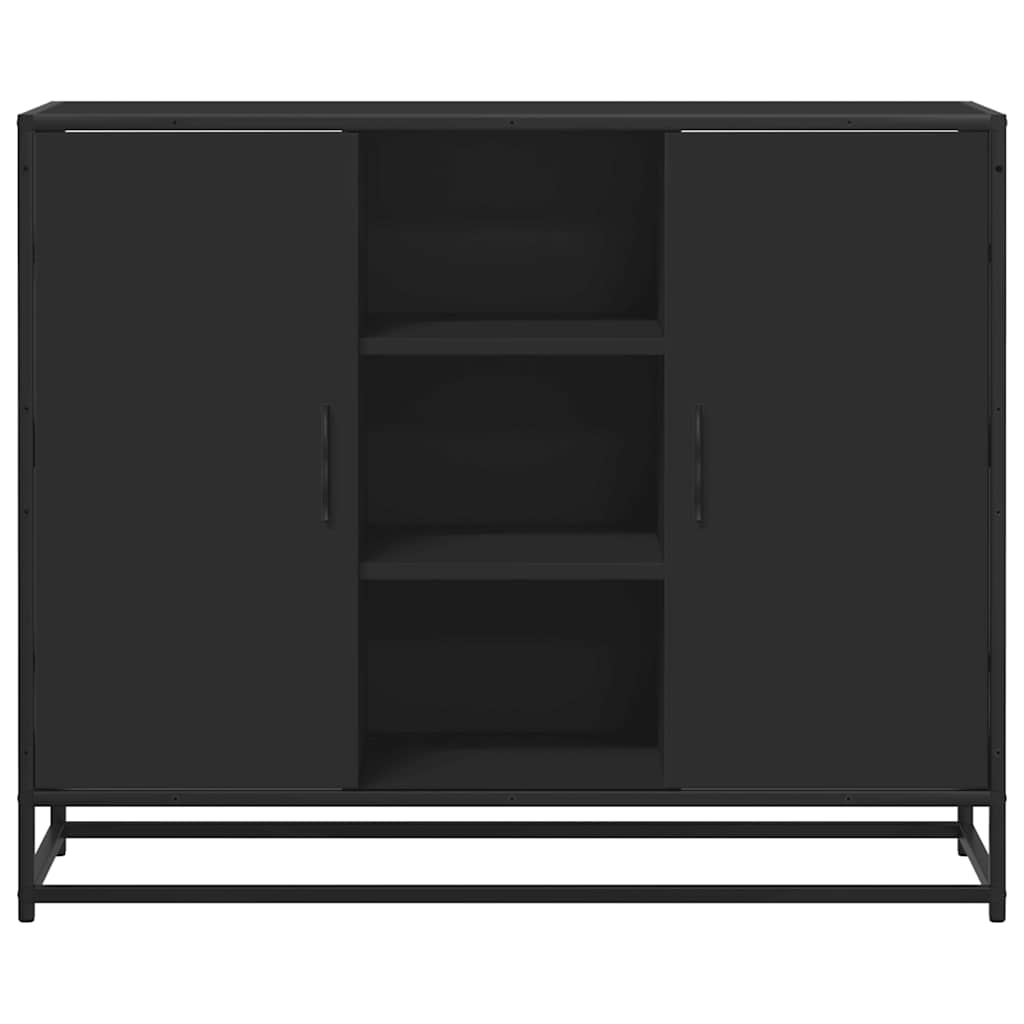 Buffet noir 92x35x76 cm bois d’ingénierie - XIOS