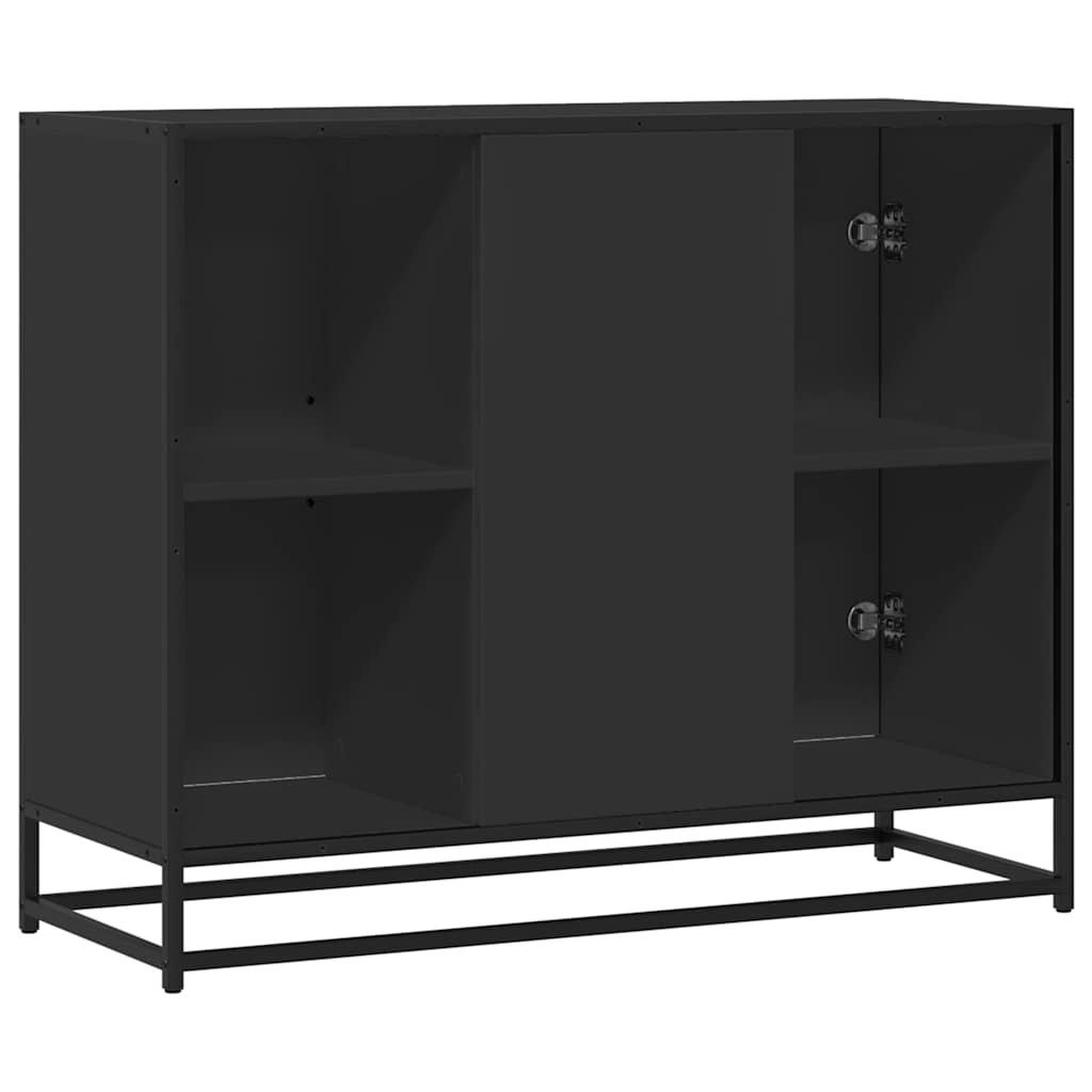 Buffet noir 92x35x76 cm bois d’ingénierie - XIOS
