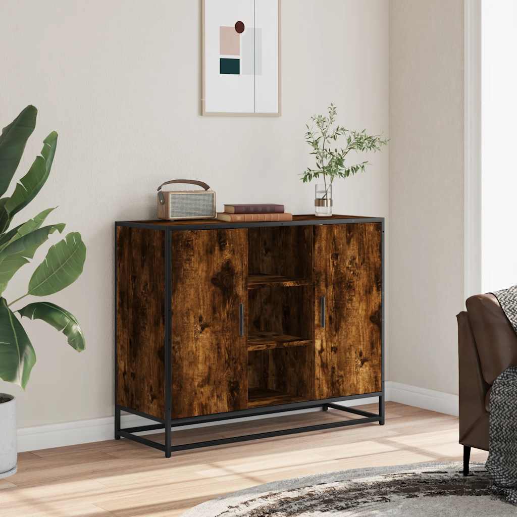 Buffet chêne fumé 92x35x76 cm bois d'ingénierie - XIOS