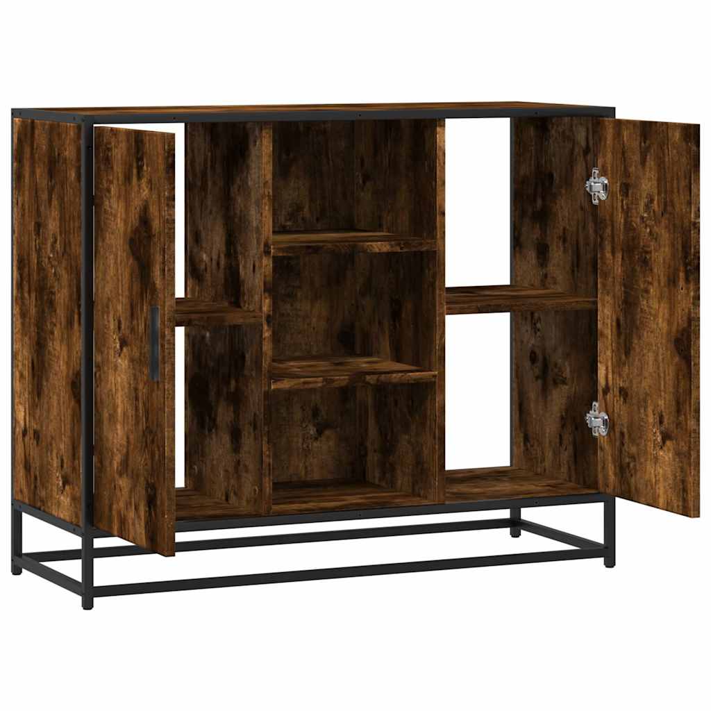 Buffet chêne fumé 92x35x76 cm bois d'ingénierie - XIOS