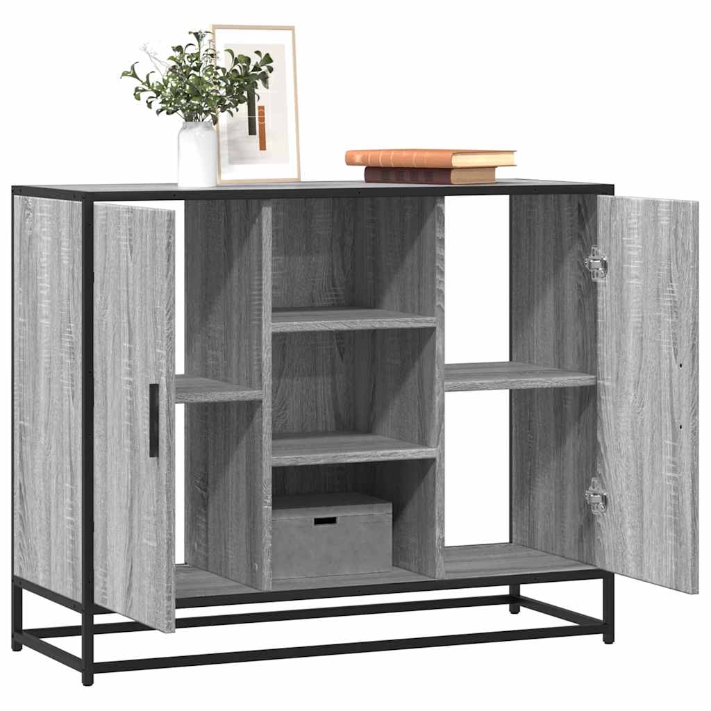 Buffet sonoma gris 92x35x76 cm bois d'ingénierie - XIOS