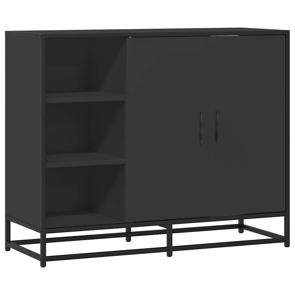 Buffet noir 92x35x76 cm bois d’ingénierie - XIOS