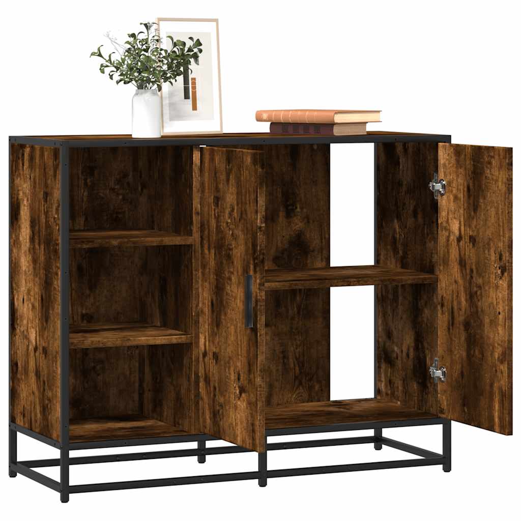 Buffet chêne fumé 92x35x76 cm bois d'ingénierie - XIOS