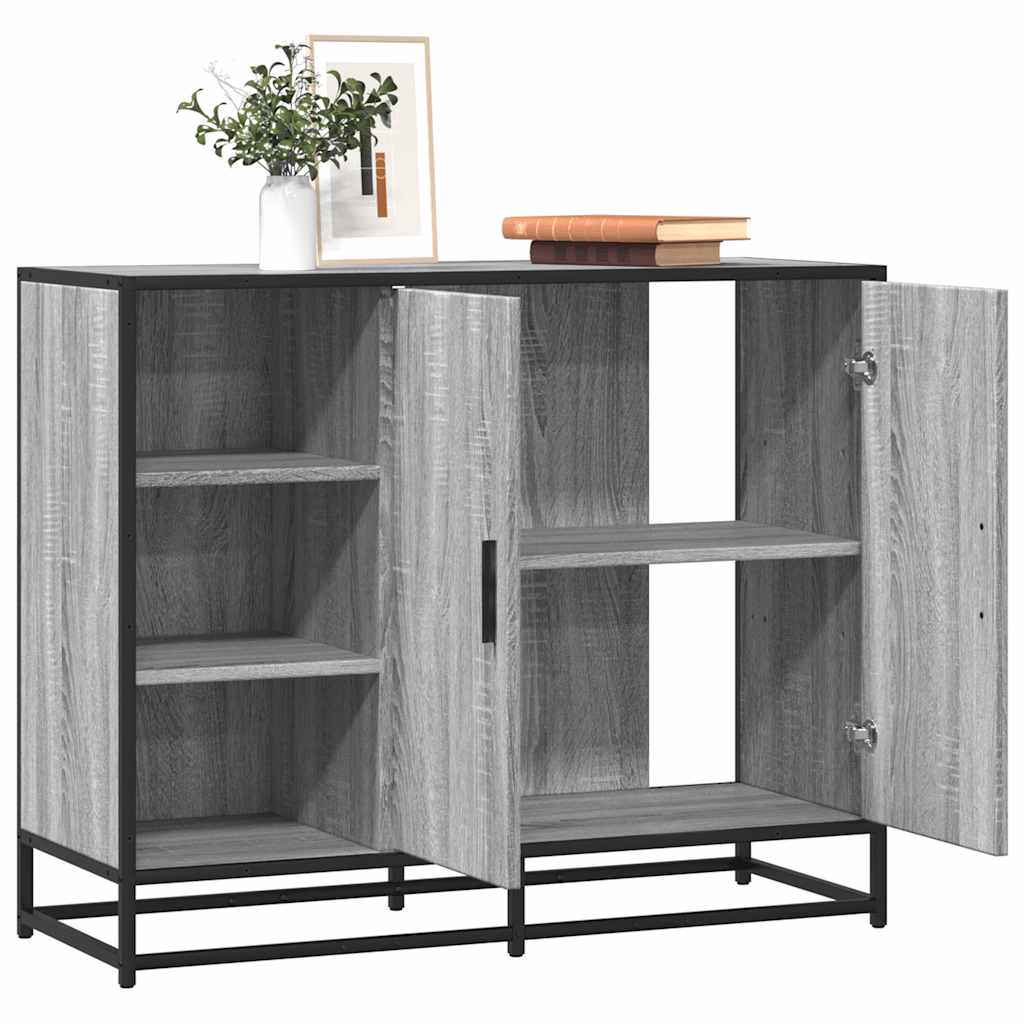 Buffet sonoma gris 92x35x76 cm bois d'ingénierie - XIOS
