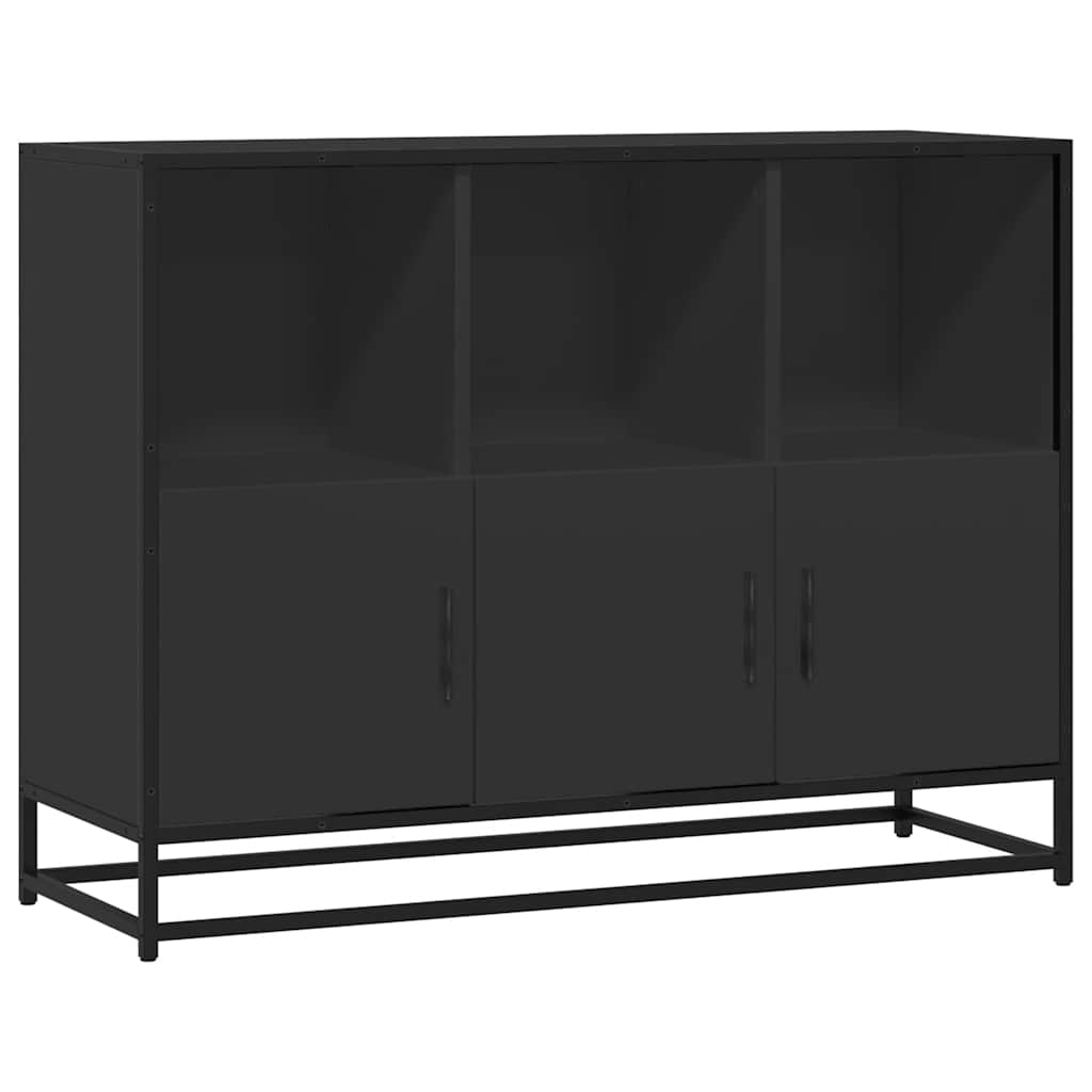 Buffet noir 100x35x76 cm bois d’ingénierie - XIOS