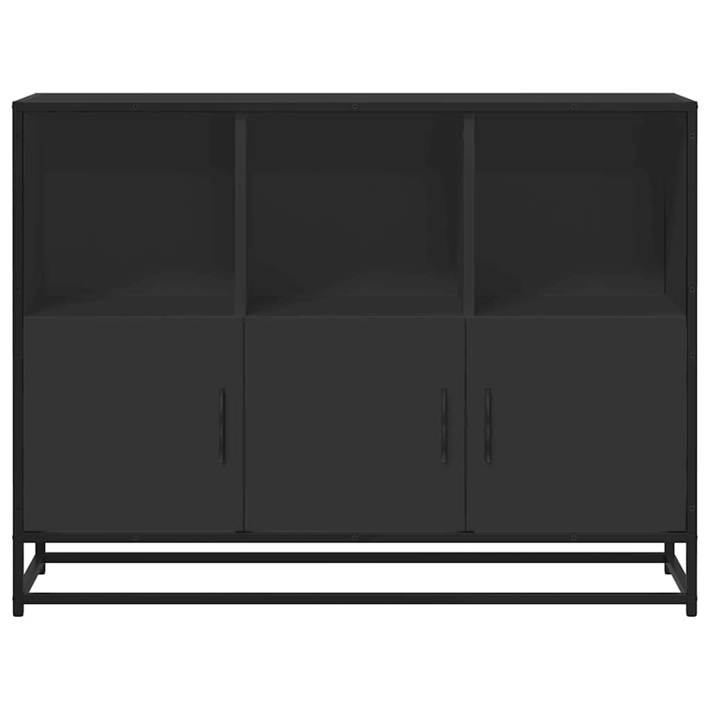 Buffet noir 100x35x76 cm bois d’ingénierie - XIOS