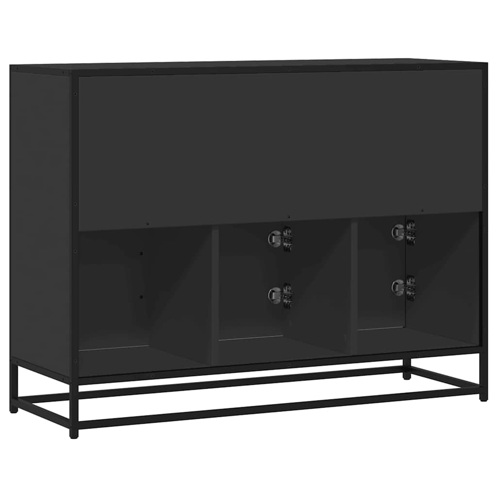 Buffet noir 100x35x76 cm bois d’ingénierie - XIOS