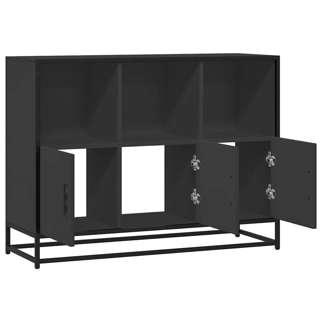 Buffet noir 100x35x76 cm bois d’ingénierie - XIOS