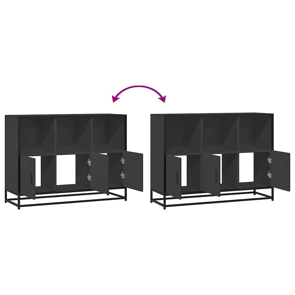 Buffet noir 100x35x76 cm bois d’ingénierie - XIOS