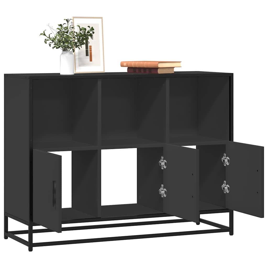 Buffet noir 100x35x76 cm bois d’ingénierie - XIOS