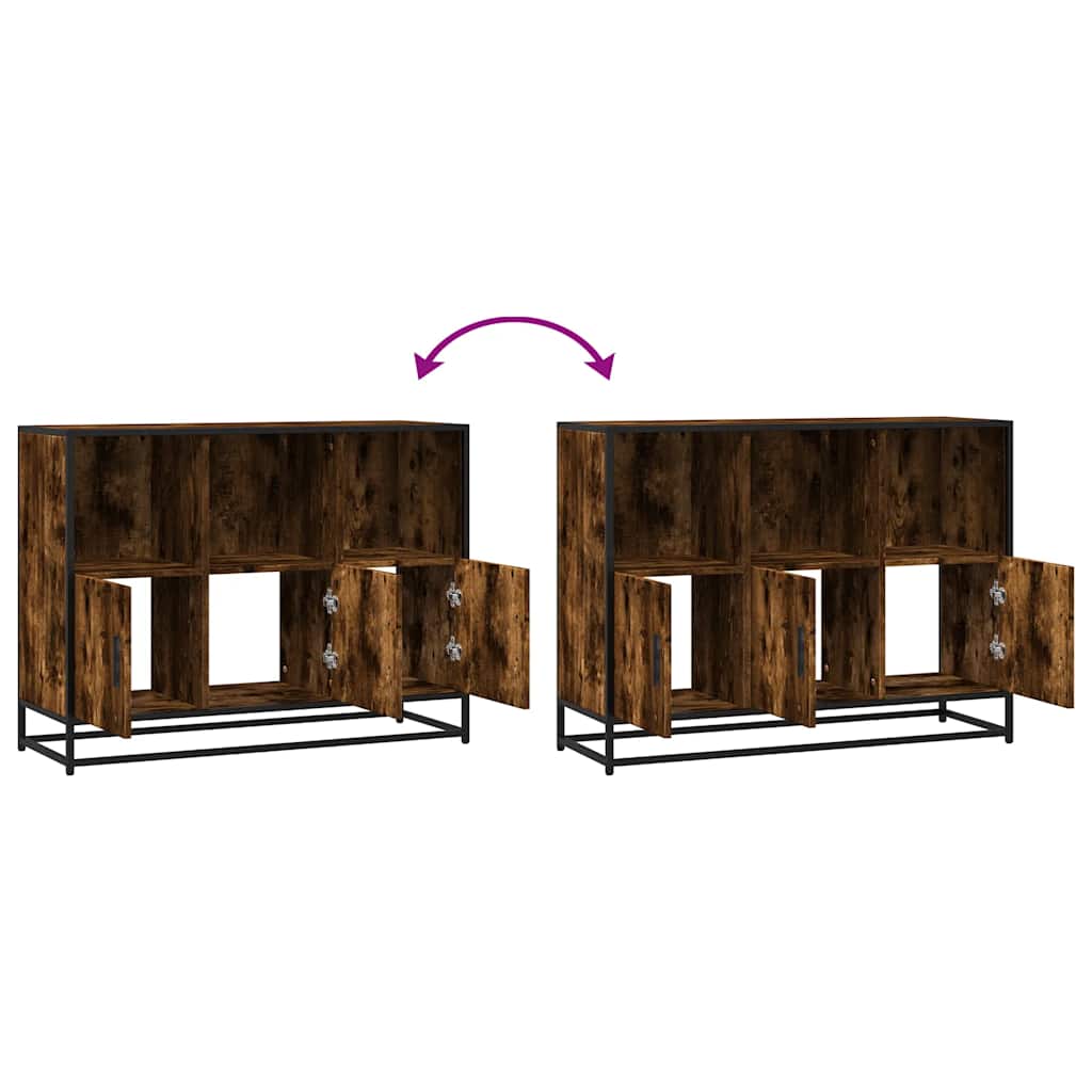 Buffet chêne fumé 100x35x76 cm bois d'ingénierie - XIOS