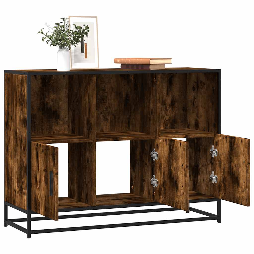 Buffet chêne fumé 100x35x76 cm bois d'ingénierie - XIOS