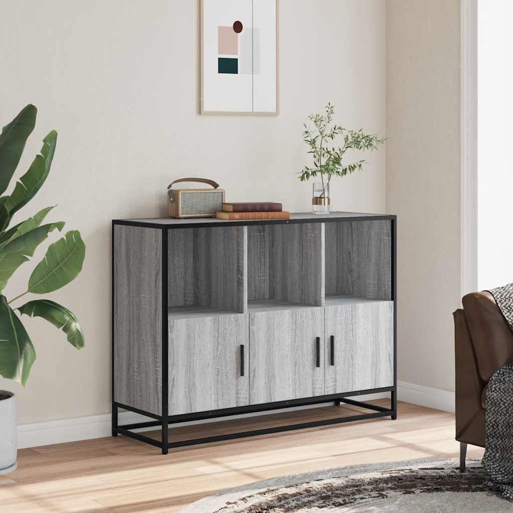 Buffet sonoma gris 100x35x76 cm bois d'ingénierie - XIOS