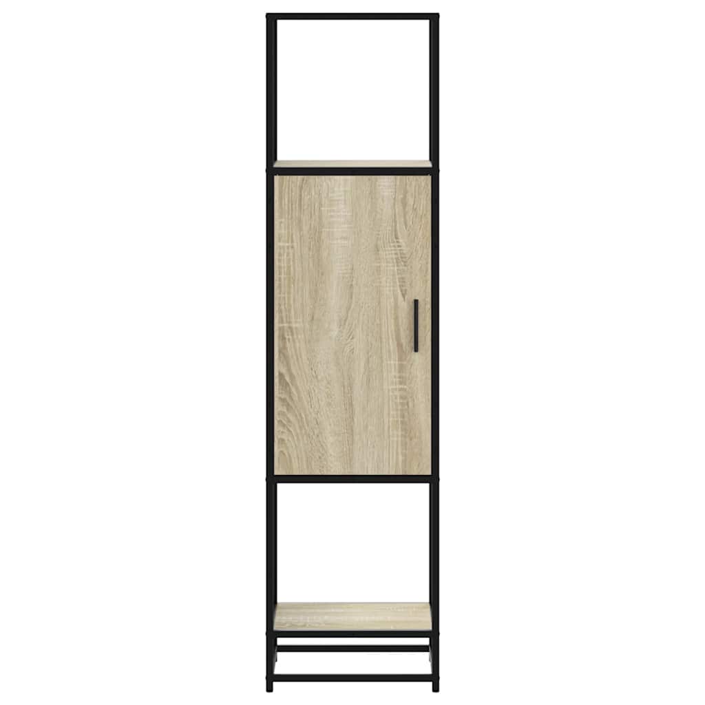 Buffet haut chêne sonoma 35,5x35x139 cm bois d'ingénierie métal - XIOS