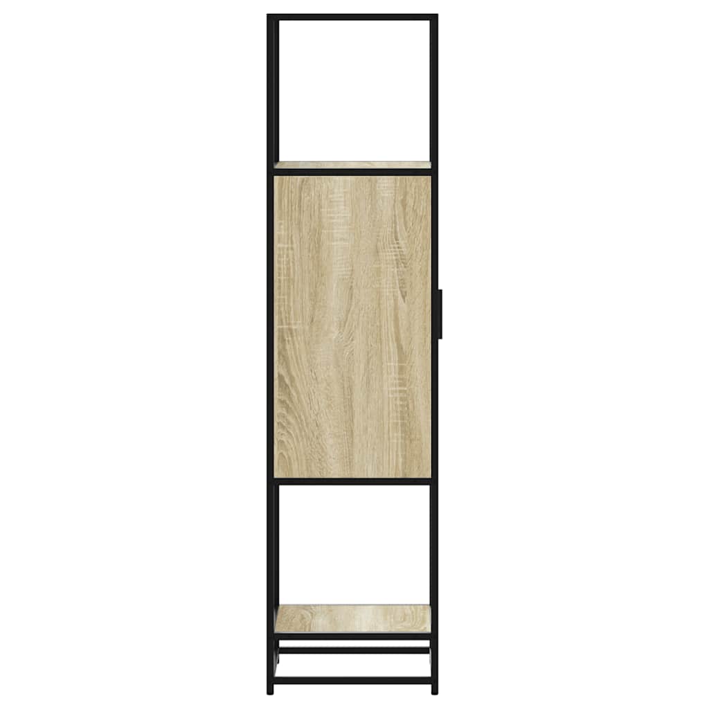 Buffet haut chêne sonoma 35,5x35x139 cm bois d'ingénierie métal - XIOS